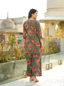 Desi Bloom Handblock Cotton Floral coord set