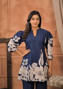 Bold in Botanics Indigo Co-ord Set.