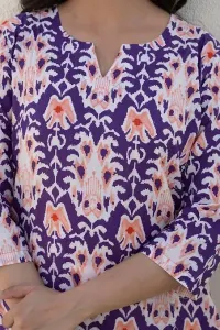 Violet Bloom Ikat Co-ord Set